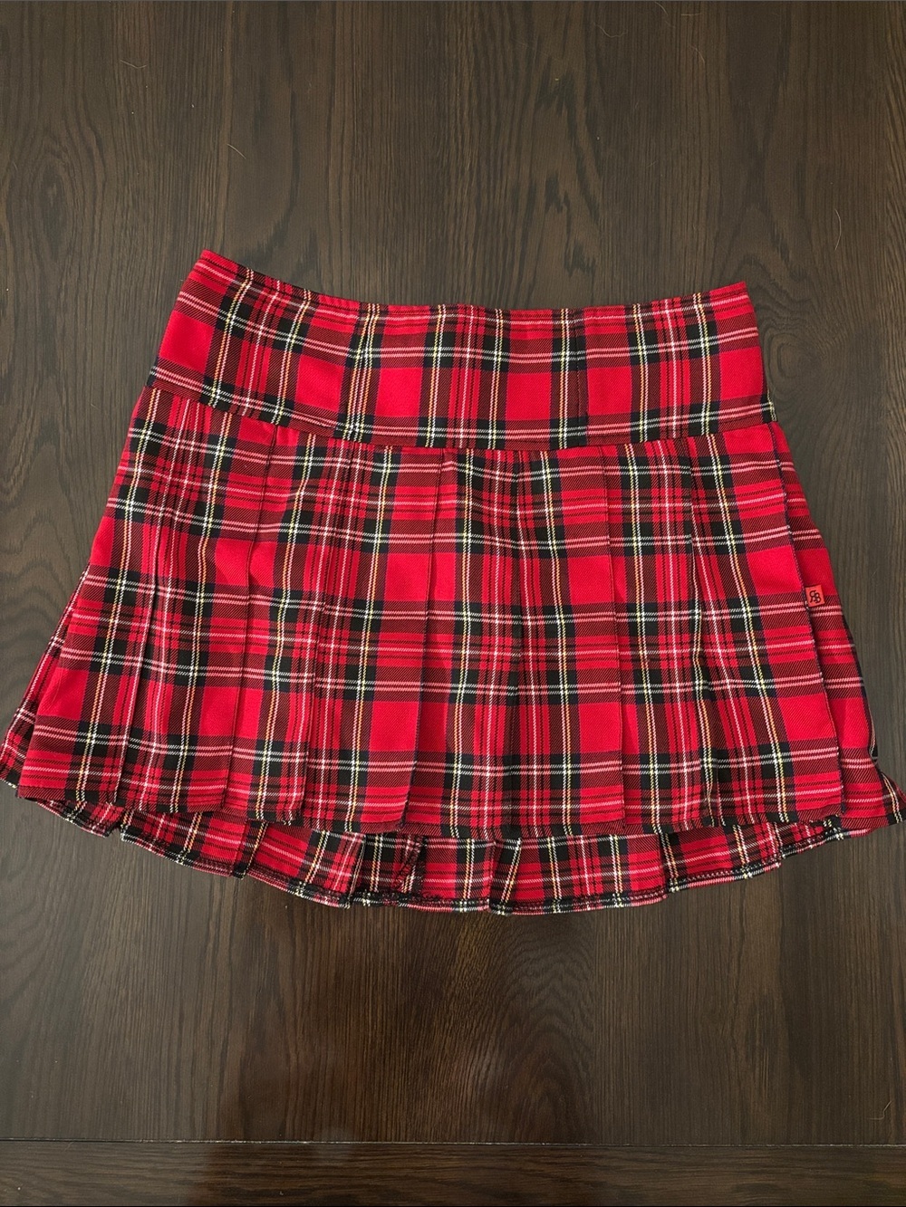 Royal Bones Red Plaid Pleated Mini Skirt Punk Goth Y2K Size Small